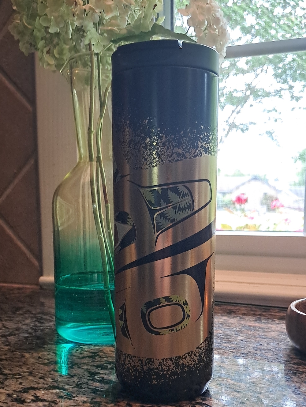 Starbucks X ALISON BREMNER Metallic Gold and Black Travel Tumbler